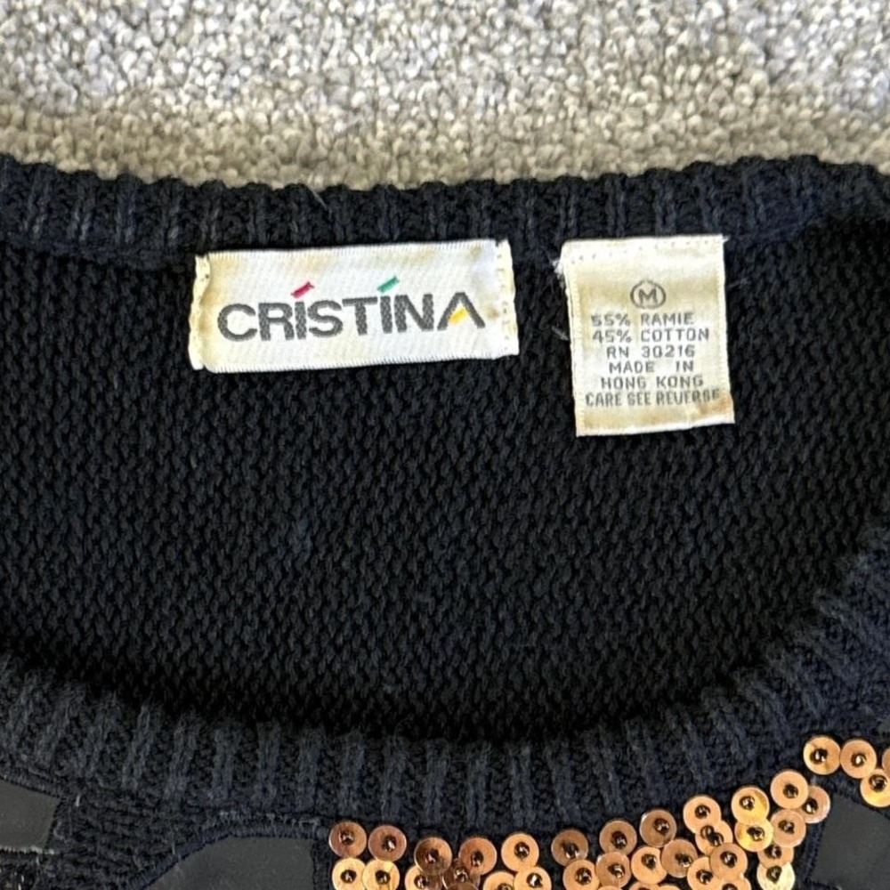 Vintage 90s Christina Sweater Metal Embellished Women's Medium - Picture 4 of 6
